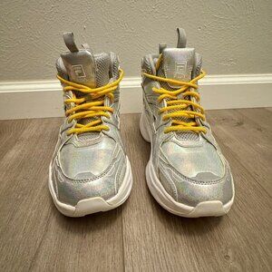 FILA Women’s Chunky Sneakers | 7.5 | Silver Holographic | Vibram Sole